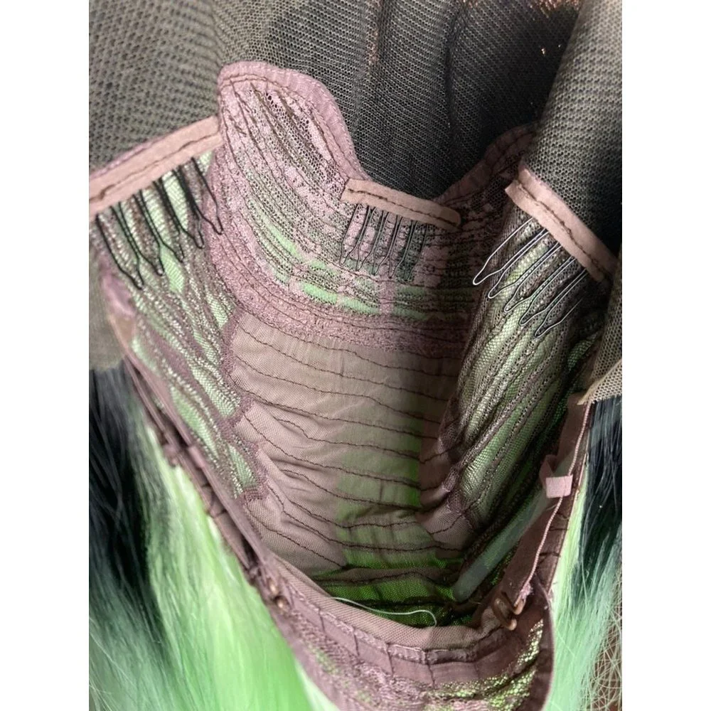 Black Rooted Green Wigs Lace Wig